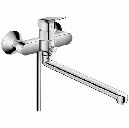 Змішувач одинважільний для ванни с длинным изливом Hansgrohe Logis (71402000)